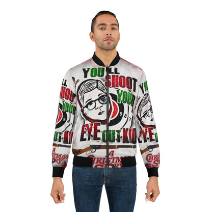 "A Christmas Story" Inspired Bomber Jacket with Iconic Quotes and Graphics