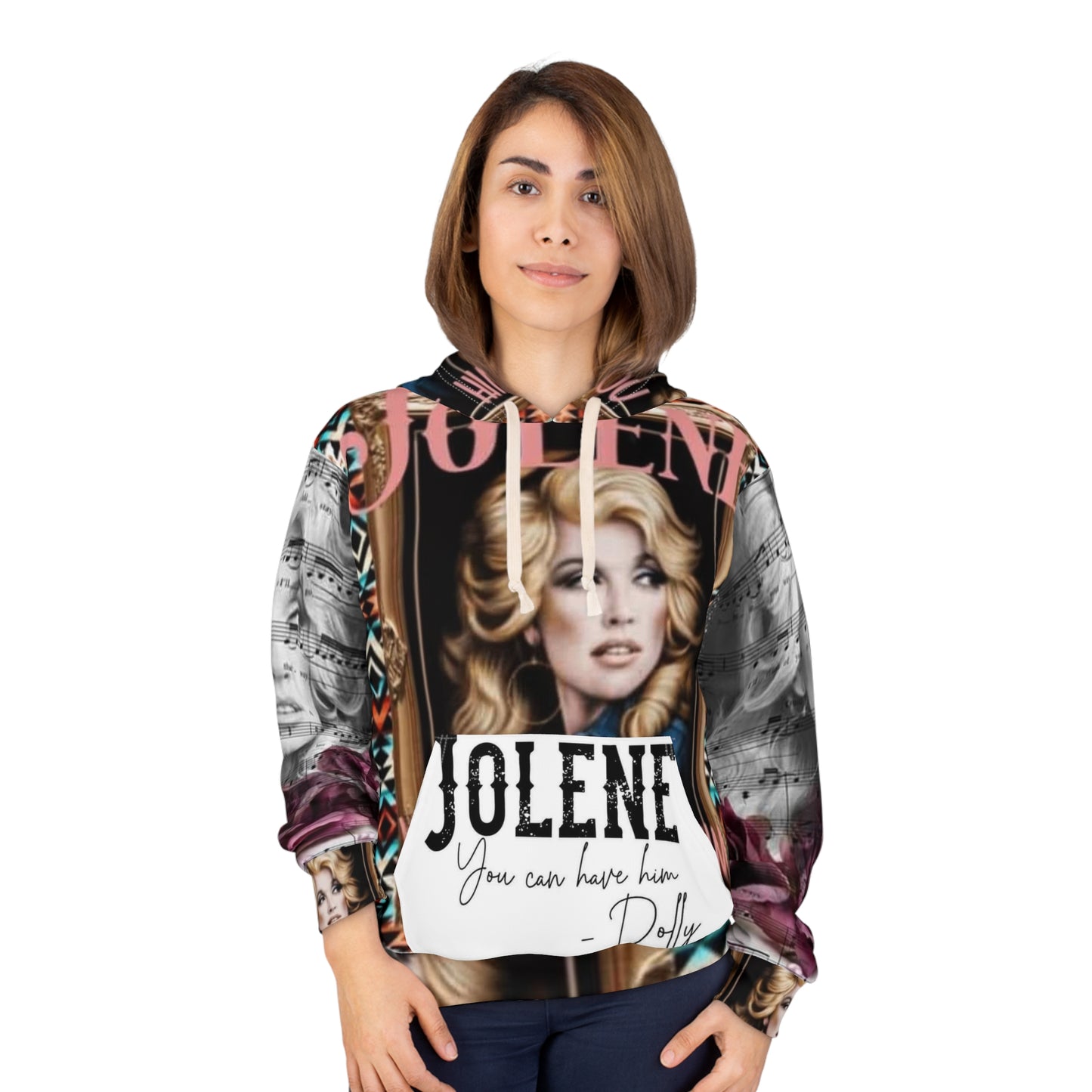 Jolene Tribute: Bold Graphic Hoodie for Music Lovers