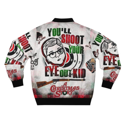 "A Christmas Story" Inspired Bomber Jacket with Iconic Quotes and Graphics