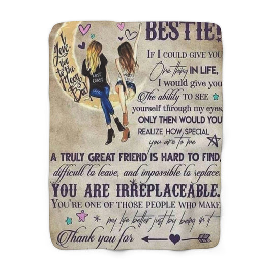 "Friendship-Themed Decorative Blanket with Heartfelt Messages"