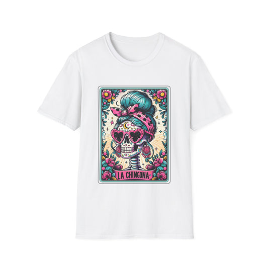 "La Chingona" Sugar Skull Graphic Tee: Bold, Playful, and Colorful Stylej